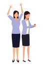 Businesswomen using smartphone cartoon Royalty Free Stock Photo