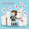 Businesswomen very happy do work. Royalty Free Stock Photo