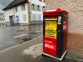 Red newspaper box in Busingen Royalty Free Stock Photo