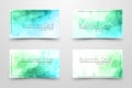 Businnes card with abstract watercolor design. Royalty Free Stock Photo