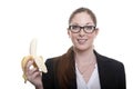 Businnes lady with banana