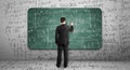 Businssman drawing mathematical formula Royalty Free Stock Photo
