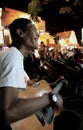 Busker young man Jogyakarta Indonesia Royalty Free Stock Photo