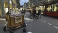 Busker pianist in the streets of Bern playing the piano