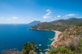 Bussaglia beach on coast of Corsica Royalty Free Stock Photo