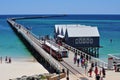 The Busselton Jetty pier Western Australia with train
