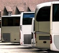 Busses are on parking Royalty Free Stock Photo