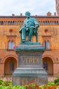 Busseto, Italy, September 25, 2021: Statue of Giuseppe Verdi in Royalty Free Stock Photo