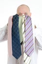 Bussines man choosing ties