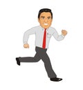 Bussinesman running cartoon illustration cartoon illustration Royalty Free Stock Photo