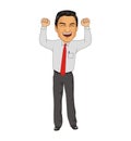 Bussinesman Super excited cartoon illustration Royalty Free Stock Photo