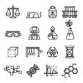 Science, lab and research icon set. Laboratory equipment set.