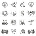 Peace icons set with white background.