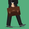 Businessman hand holding briefcase. Vector illustration