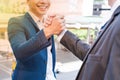 Bussiness handshake, teamwork and successful Royalty Free Stock Photo