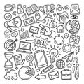 Bussiness Icon Hand Drawn Doodle Vector