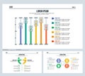 Bar, comparation, swot, set presentation slide and powerpoint template Royalty Free Stock Photo