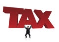 Bussinessman lifts a tax sign