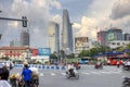 Busstation near Benthan Market Saigon Royalty Free Stock Photo