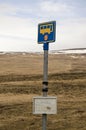 Busstop in an empty landscape