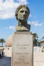 Bust of Alexander the Great outside of the Bibliotheca Alexandrina, the new library of Alexandria. A UNESCO World Heritage Site Royalty Free Stock Photo