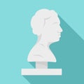 Bust of the ancient writer icon, flat style