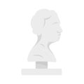 Bust of the ancient writer icon, flat style