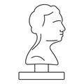 Bust ancient writer icon, outline style