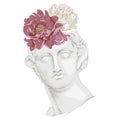 Bust of Apollo with flowers, the ancient god. Royalty Free Stock Photo