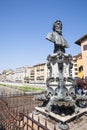 Bust of Benvenuto Cellini on the bridge Ponte Vecchio in Florence Royalty Free Stock Photo