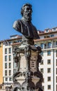 Bust of Benvenuto Cellini located on the Ponte Vecchio, Florence Royalty Free Stock Photo