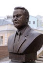 Bust of Boris Yeltsin on the Avenue of the rulers of Russia in Moscow. Sculptor Zurab Tsereteli