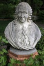 Bust of Carl Linnaeus at Hortus Botanicus, Leiden Royalty Free Stock Photo