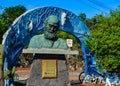 Bust of Charles Darwin. Puerto Ayora, Isla Santa Cruz, Galapagos Islands