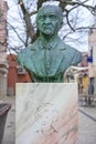 bust of Dr JosÃ© Alves Batalim junior and his wife Augusta Baralim in the street of the pianist Maria Campina