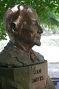 A BUST OF GENERAL JAN CHRISTIAAN SMUTS UNDER THE TREES AT SMUTS HOUSE, IRENE SOUTH AFRICA.