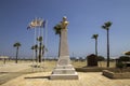 The Bust of General Kimon on the tree lined promenade in Larnaca Royalty Free Stock Photo