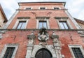 The bust of Gian Gastone de Medici above the impressive entrance of Palazzo Aragazzi Benincasa