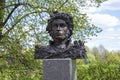 Bust of the great Russian poet A.S. Pushkin. Trigorskoe