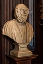 Bust of Homer Homerus in Long Room of Trinity College Old Library in Dublin