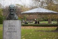 James Joyce bust in St. Stephen`s Green Royalty Free Stock Photo