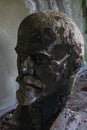 Bust of Lenin in an abandoned house of culture, decommunization concept.