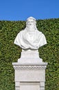 Bust of Leonardo da Vinci in the park of the castle of Amboise