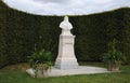 Bust of Leonardo da Vinci on the pedestal