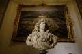 BUST OF LOUIS XIV and Painting -Petit Trianon Versailles, France - shot August 2015 Royalty Free Stock Photo