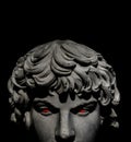 Evil Eyes Greek Bust Head Over Black Royalty Free Stock Photo