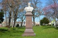 Bust monument statue of politician Otto von Bismarck in the city center of Heidelberg
