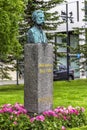 Bust of Norwegian composer and musician Adolf Thomsen in Tromso, Norway. Royalty Free Stock Photo