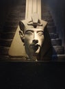 Bust of pharaoh Echnaton Akhenaten, aka Amenhotep IV around black background