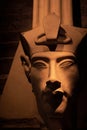 Bust of pharaoh Echnaton Akhenaten, aka Amenhotep IV around black background . cloes up